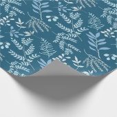  blauwe winterfeestdag kerstmis cadeaupapier (Hoek)