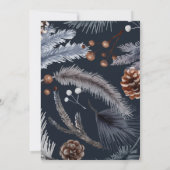 Blauwe Wintergroen Winter Open Huis Kaart (Achterkant)