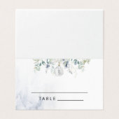 Blauwe winterkaarten voor eucalyptus bruiloft kaart (Buitenkant ongevouwen)