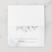 Blauwe winterkaarten voor eucalyptus bruiloft plaatskaartje (Buitenkant ongevouwen)