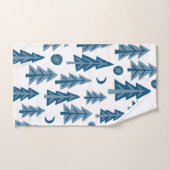 Blauwe wintermoonstaarten bad handdoek (Handdoek)