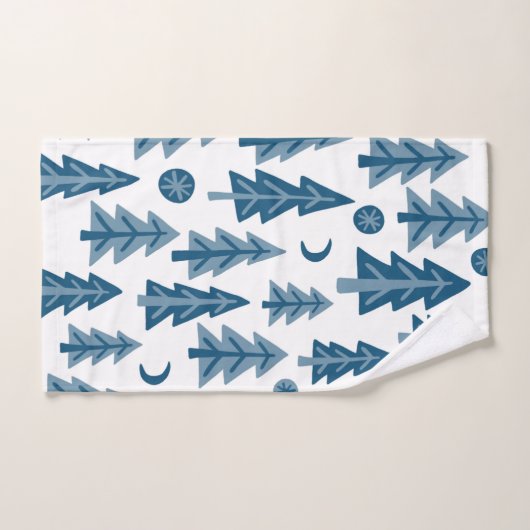 Blauwe wintermoonstaarten bad handdoek (Handdoek)