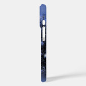 Blauwe winternacht maan sneeuwvlokken Case-Mate iPhone case (Achterkant / Links)