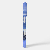 Blauwe winternacht maan sneeuwvlokken Case-Mate iPhone case (Achterkant / Rechts)