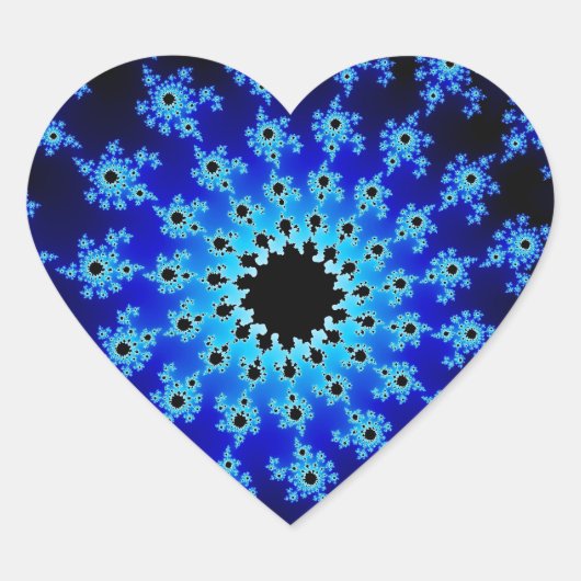Blauwe winteroog hart sticker (Voorkant)