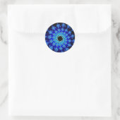 Blauwe winteroog ronde sticker (Tas)