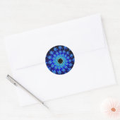 Blauwe winteroog ronde sticker (Envelop)