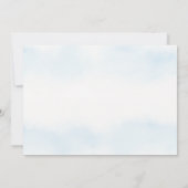  blauwe winterpijnbomen trouwuitnodiging kaart (Achterkant)