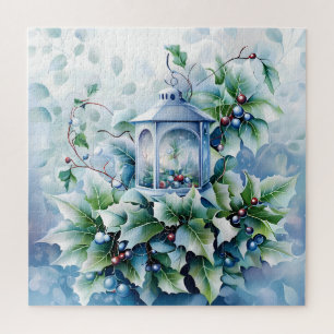 Blauwe winterpuzzel legpuzzel