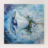 Blauwe winterpuzzel legpuzzel (Horizontaal)