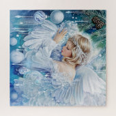 Blauwe winterpuzzel legpuzzel (Horizontaal)