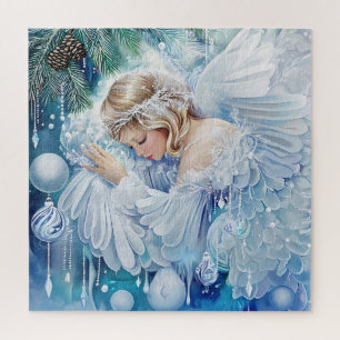 Blauwe winterpuzzel legpuzzel