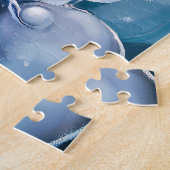 Blauwe winterpuzzel legpuzzel (Zijkant)