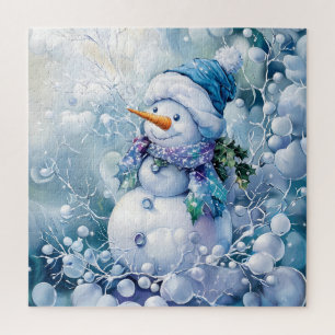 Blauwe winterpuzzel legpuzzel