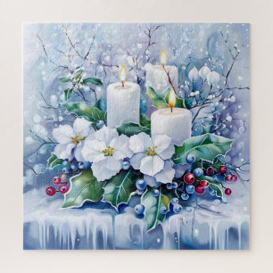 Blauwe winterpuzzel legpuzzel
