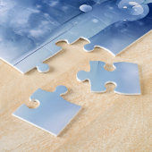 Blauwe winterpuzzel legpuzzel (Zijkant)