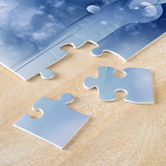 Blauwe winterpuzzel legpuzzel (Zijkant)