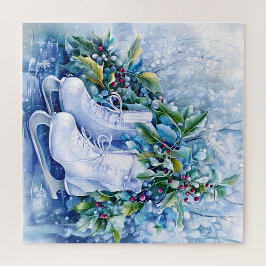 Blauwe winterpuzzel legpuzzel (Horizontaal)