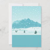 Blauwe winterschuur Blauwe Surprise 50th Birthday Kaart (Achterkant)