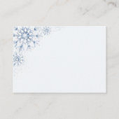 Blauwe winterse Baby shower luierspoel Informatiekaartje (Achterkant)