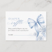 Blauwe winterse Baby shower luierspoel Informatiekaartje (Voorkant)