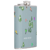 Blauwe winterskiërs Skipatroon Heupfles (Rechts)