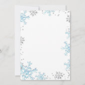 Blauwe wintersneeuw veel plezier eerste verjaardag kaart (Achterkant)