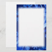 Blauwe wintersneeuwkerst briefpapier (Voorkant / Achterkant)