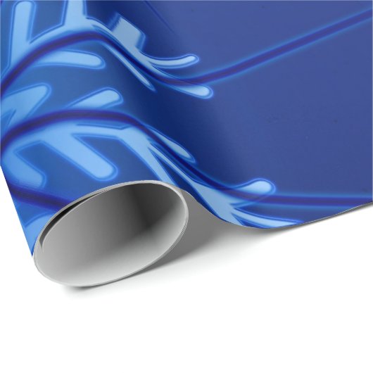 Blauwe wintersneeuwkerst cadeaupapier (Rol Hoek)