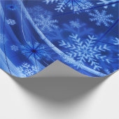 Blauwe wintersneeuwkerst cadeaupapier (Hoek)
