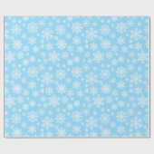 Blauwe wintersneeuwkerst cadeaupapier (Vlak)