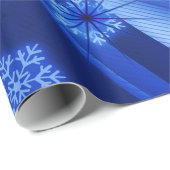 Blauwe wintersneeuwkerst cadeaupapier (Rol Hoek)