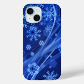Blauwe wintersneeuwkerst Case-Mate iPhone case (Achterkant)