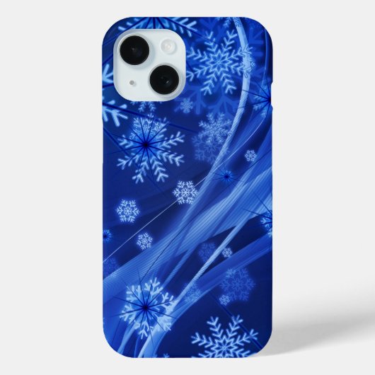 Blauwe wintersneeuwkerst Case-Mate iPhone case (Achterkant)