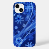Blauwe wintersneeuwkerst Case-Mate iPhone case (Achterkant)