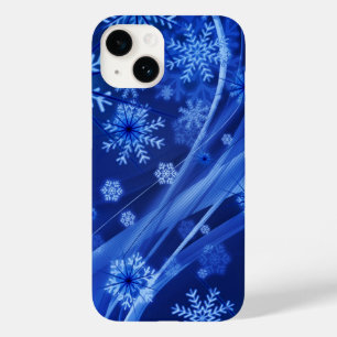 Blauwe wintersneeuwkerst Case-Mate iPhone 14 hoesje