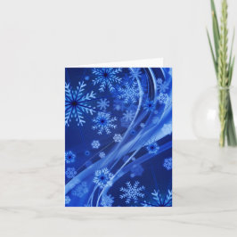 Blauwe wintersneeuwkerst feestdagen kaart