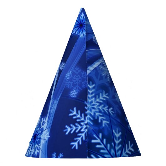 Blauwe wintersneeuwkerst feesthoedjes (Achterkant)