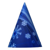 Blauwe wintersneeuwkerst feesthoedjes (Voorkant)