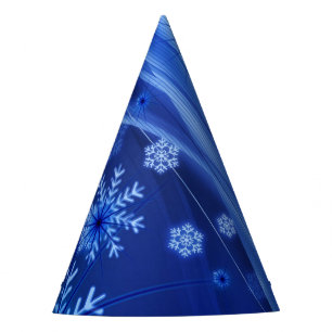 Blauwe wintersneeuwkerst feesthoedjes