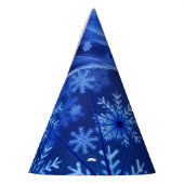 Blauwe wintersneeuwkerst feesthoedjes (Links)