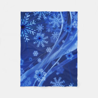 Blauwe wintersneeuwkerst fleece deken