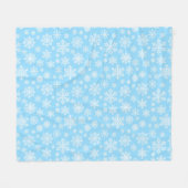 Blauwe wintersneeuwkerst fleece deken (Voorkant (Horizontaal))