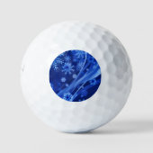 Blauwe wintersneeuwkerst golfballen (Voorkant)