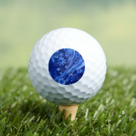 Blauwe wintersneeuwkerst golfballen