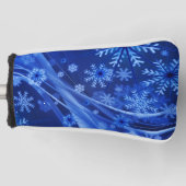 Blauwe wintersneeuwkerst golfheadcover (Voorkant)