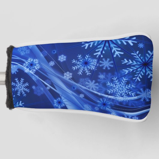 Blauwe wintersneeuwkerst golfheadcover (Voorkant)