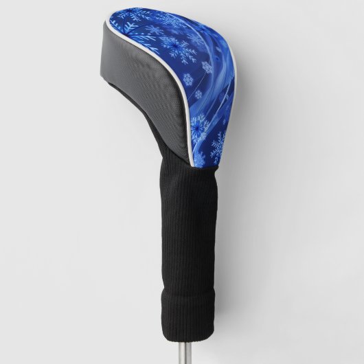 Blauwe wintersneeuwkerst golfheadcover (Schuin)
