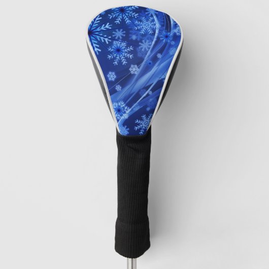 Blauwe wintersneeuwkerst golfheadcover (Voorkant)