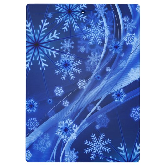 Blauwe wintersneeuwkerst klembord (Achterkant)